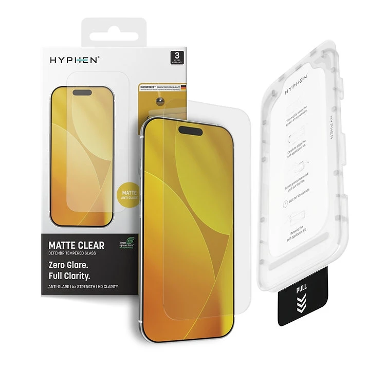 HYPHEN Defender Matte Clear Tempered Glass for iPhone Air