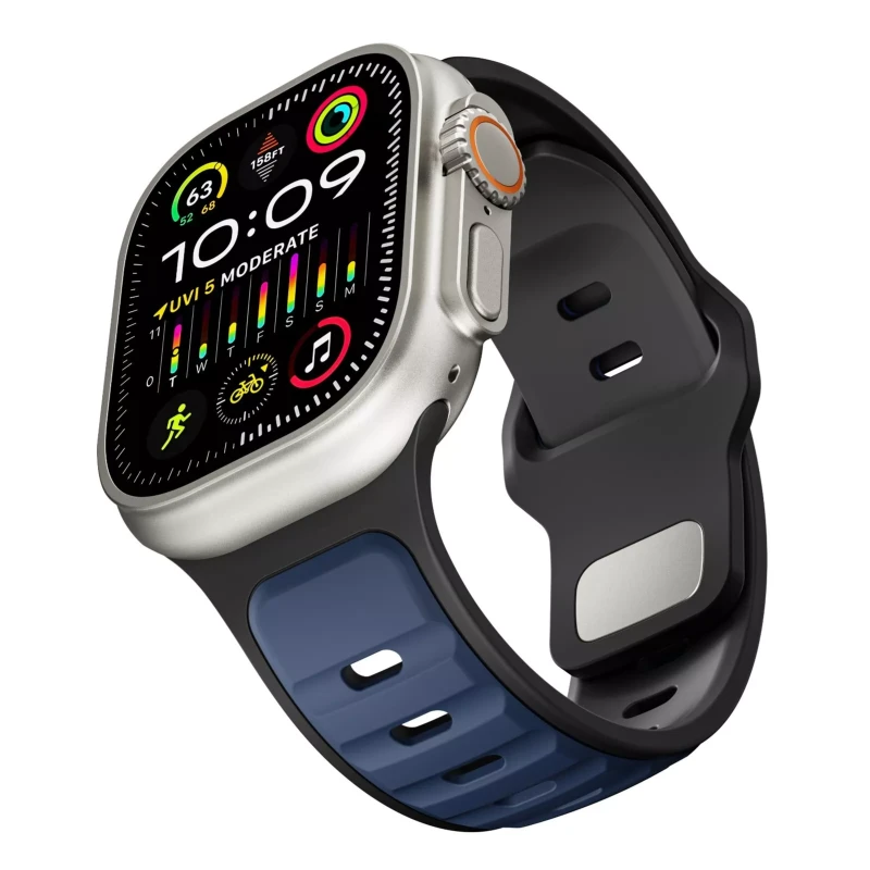 Dual-Tone Apple Watch Silicone Band 42/44/45/46/49MM - Blue/Black