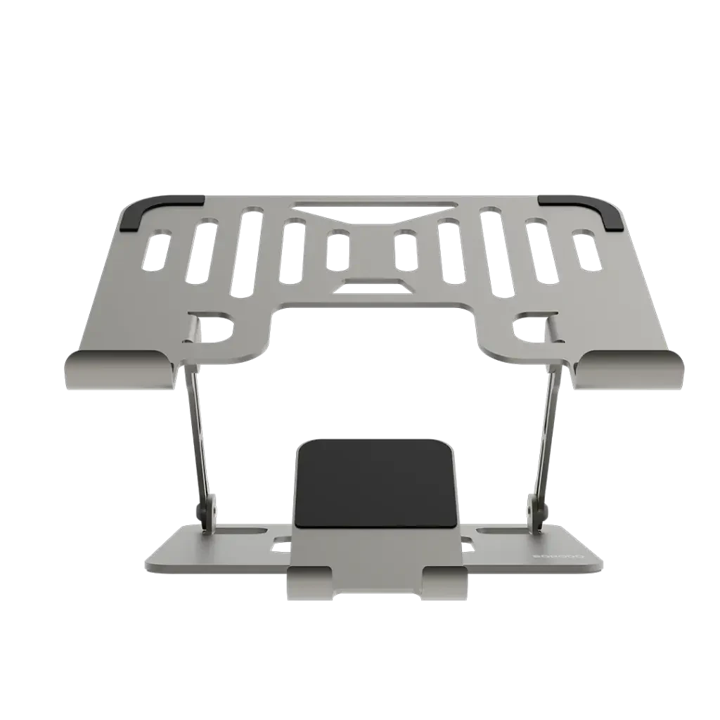 Porodo 2-in-1 Adjustable and Foldable Laptop with Phone Stand - Silver