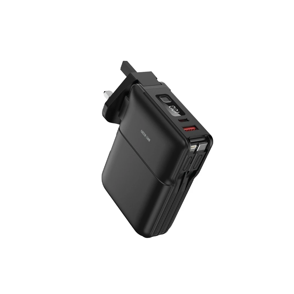 Green Lion Travel Power Bank 10000mAh - Adaptor - Holder (GL-PB67) Black
