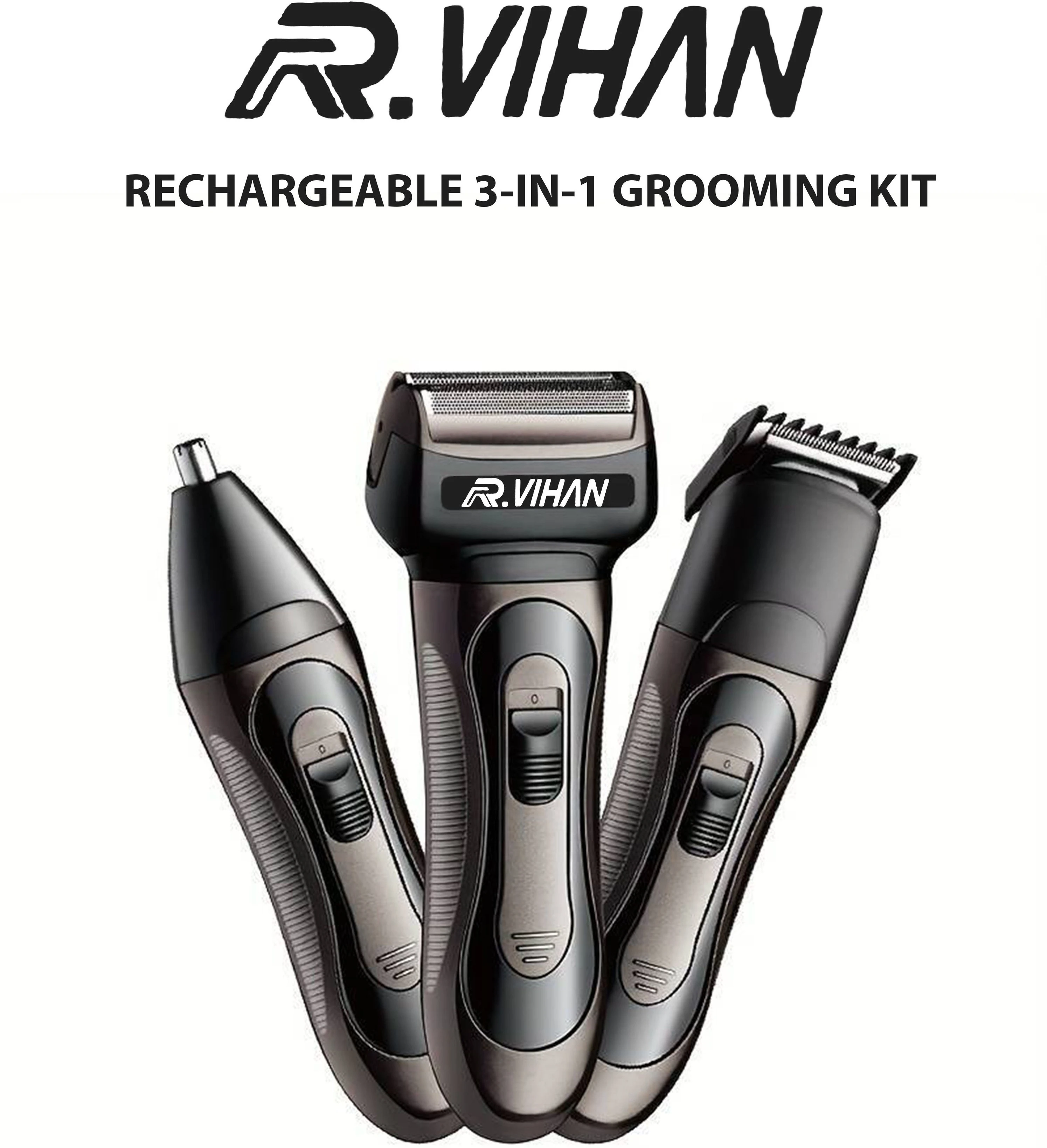 R.Vihan Rechargeable 3 IN 1 Grooming Kit - RV-6188