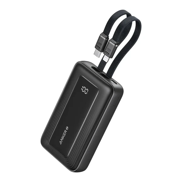 Anker Zolo Power Bank 20K 30W Built-in USB-C & Lightning Cable (A1681H11) Black