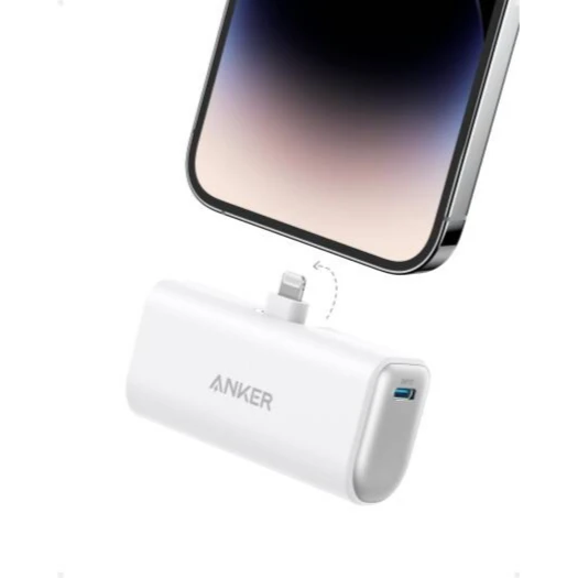 Anker Nano Power Bank 5000mAh Built In Lightning Connector - White