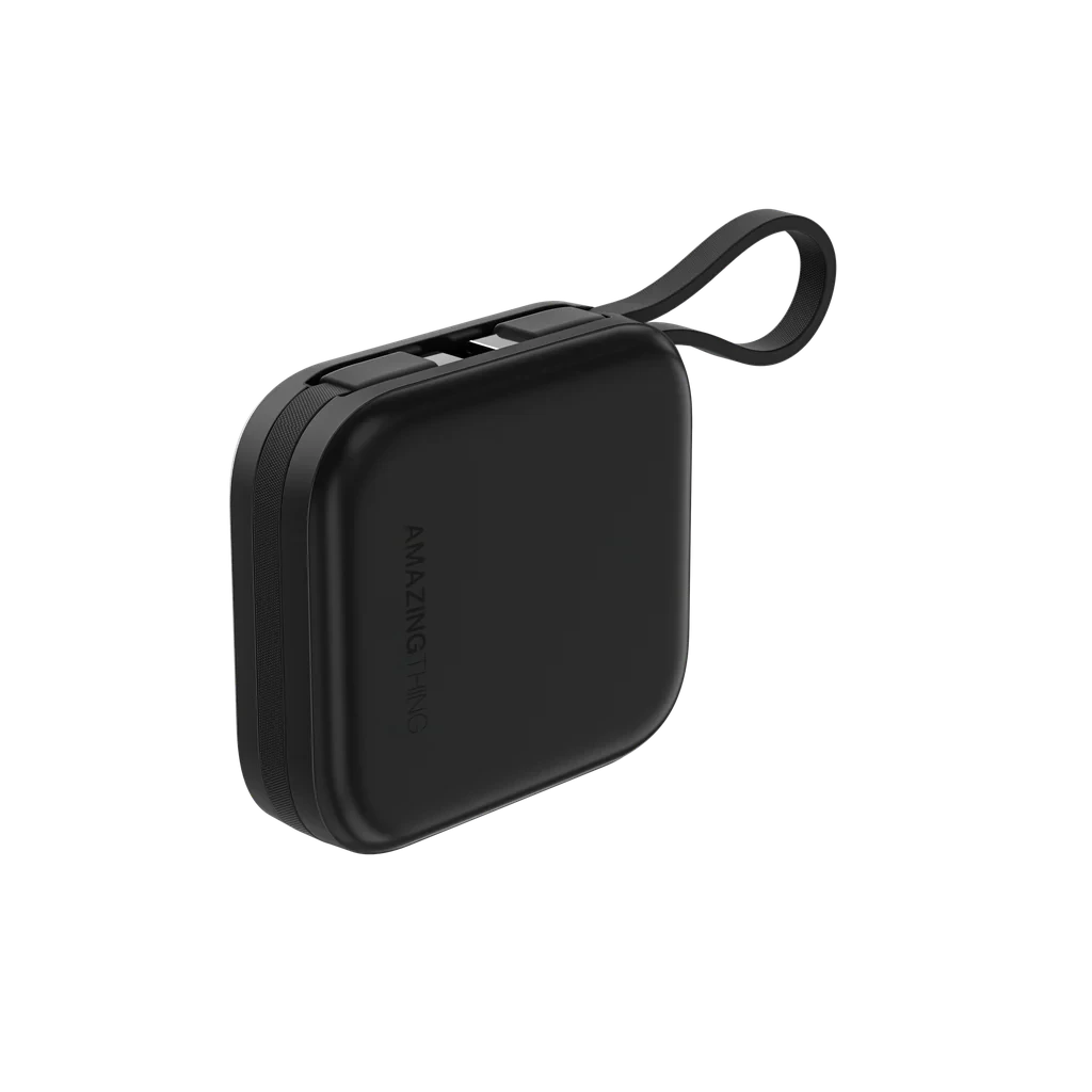 AmazingThing Thunder Go 10000mAh Power Bank Built-in 2 USB-C Cable - Black
