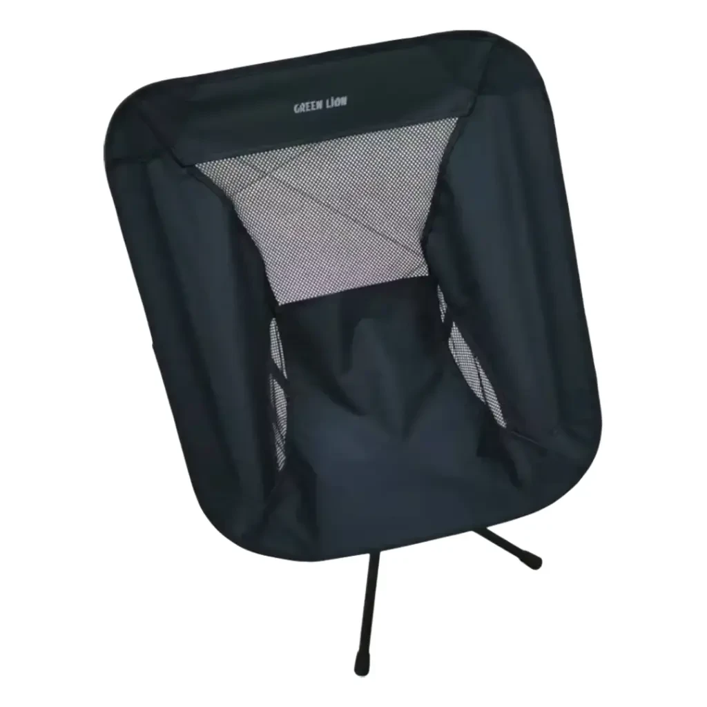 Green Lion CampMate Camping Chair with Foldable Design and 360° Rotation - Black