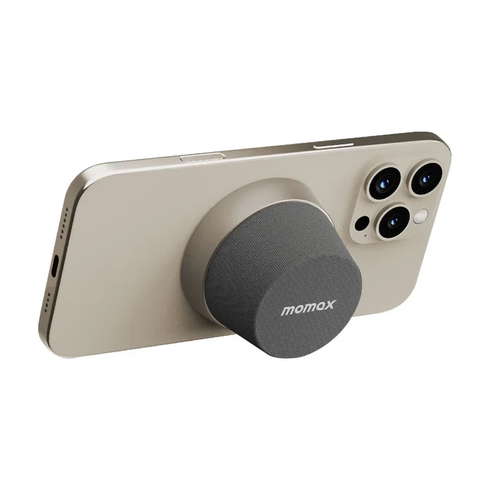 Momax 1-Vibe GO 2-in-1 Magnetic Wireless Speaker & Phone Stand - Grey Titanium