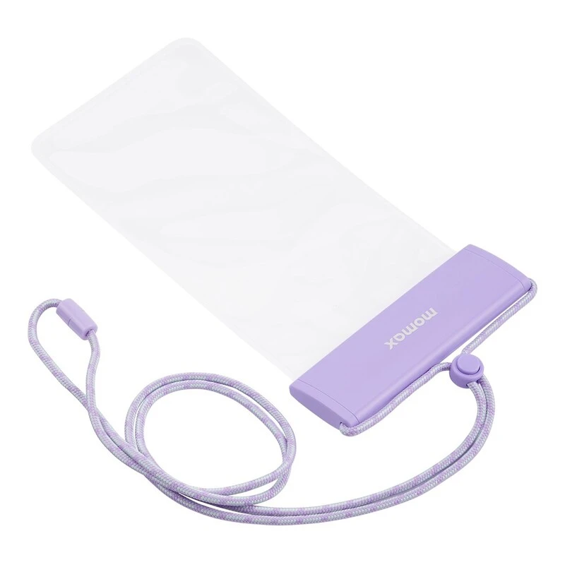 Momax Waterproof Pouch Universal with Neck Strap (SR25) Purple