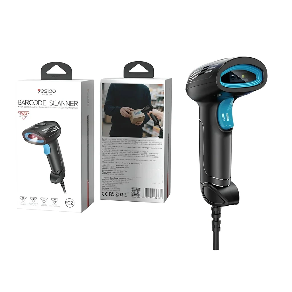 Yesido Barcode Scanner (EC21) Black