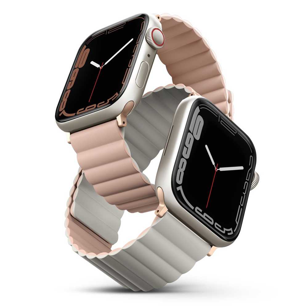 UNIQ Revix Apple Watch Silicon Strap 42mm44mm45mm & 49mm - Pink/Beige