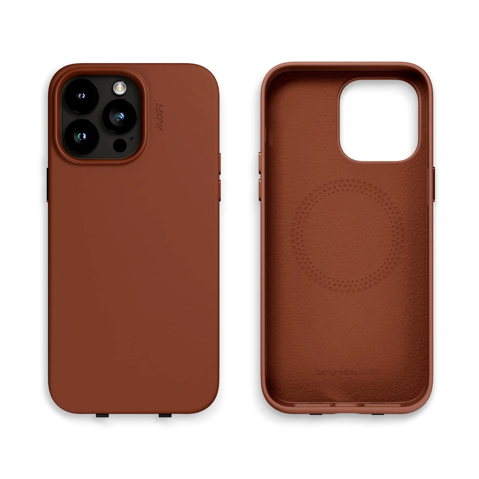 Moft iPhone 14 Pro Max Vegan Leather Snap Phone Case - Brown