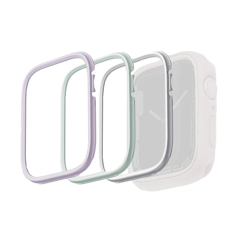 Uniq Moduo 3-in-1 PC Bezel Protector for Apple Watch 41/40mm - Sage/Lilac/White (Bundle)