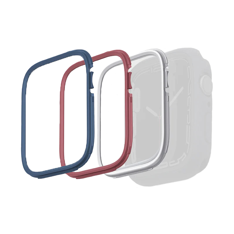 Uniq Moduo 3-in-1 Pieces Bezel Protector for Apple Watch 44/45mm - Blue/Red/White (Bundle)