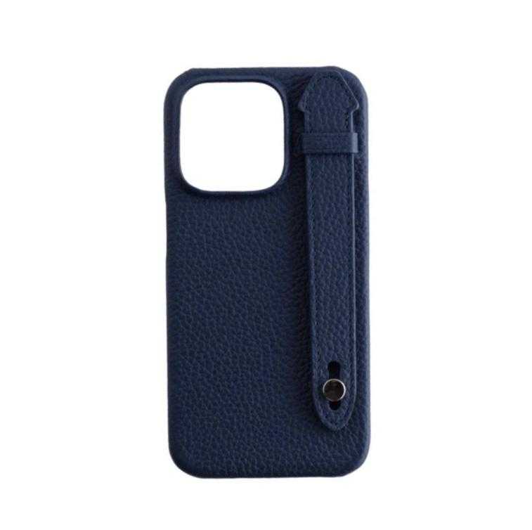 Qatari Cases Natural Leather Case For iPhone 14 Pro Max - Dark Blue