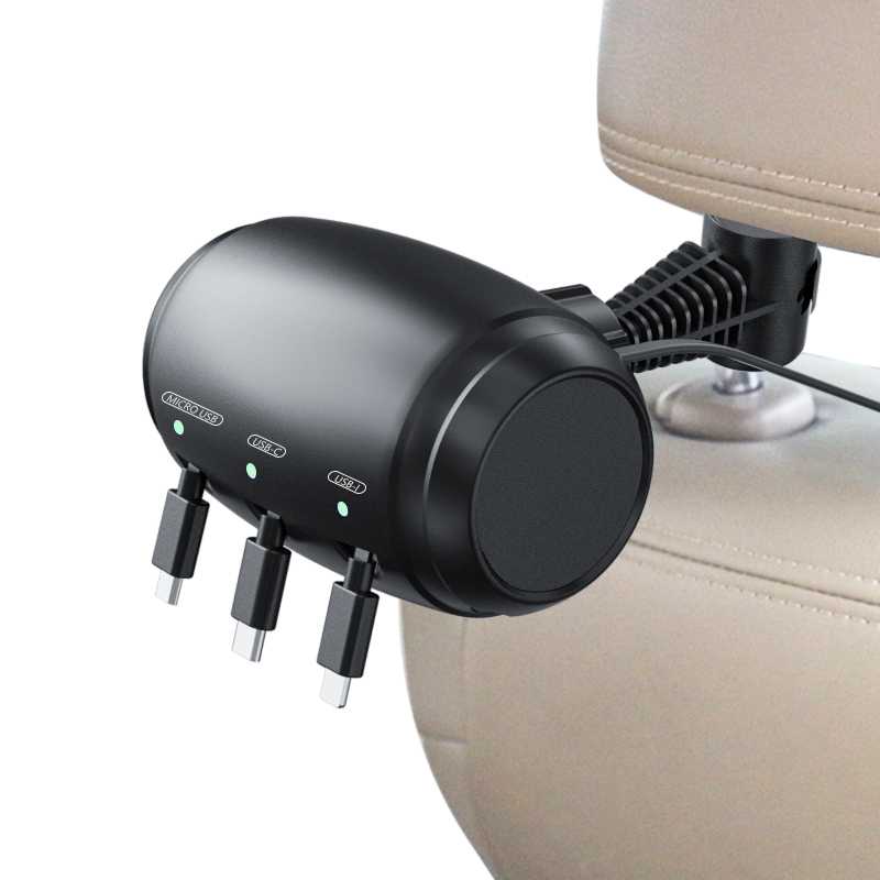 3in1 Backseat Passengers Charging Station For Car