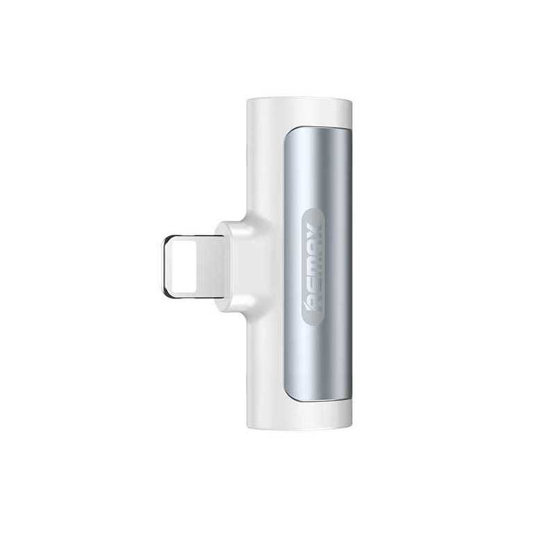 REMAX Smooth Mini Audio Adapter Dual Lightning for iPhone Ã¢â‚¬â€œ White