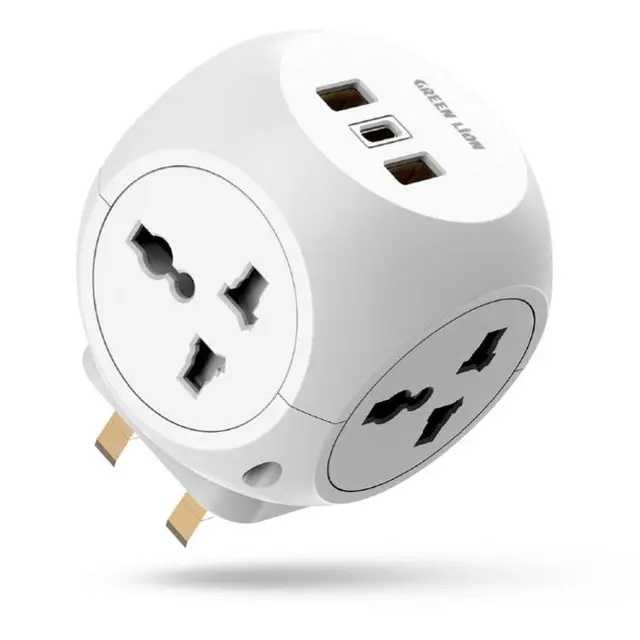 Green Multi Port Travel Adapter