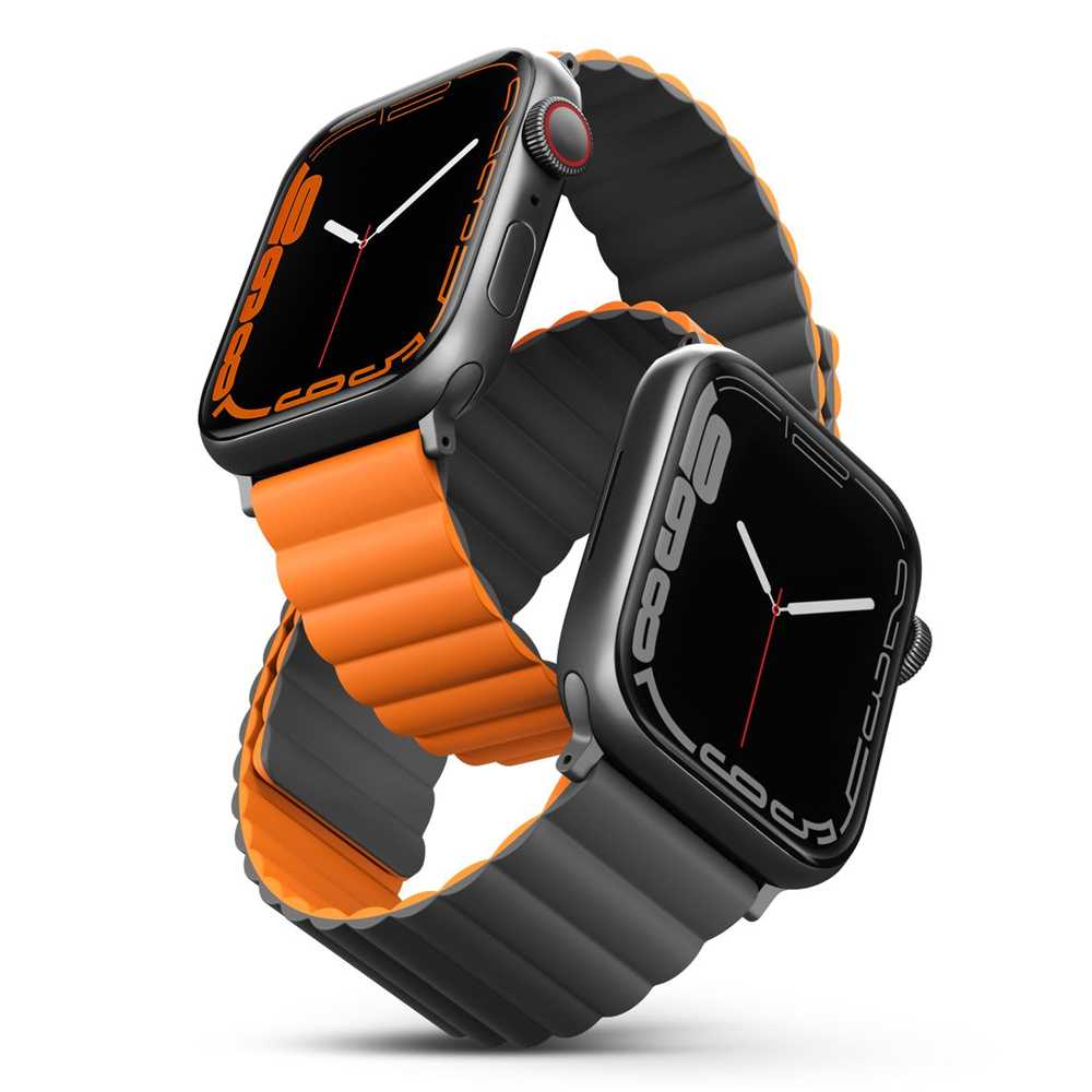 UNIQ Apple Watch Silicon Strap 42mm & 44mm & 45mm & 49mm - Orange/Gray