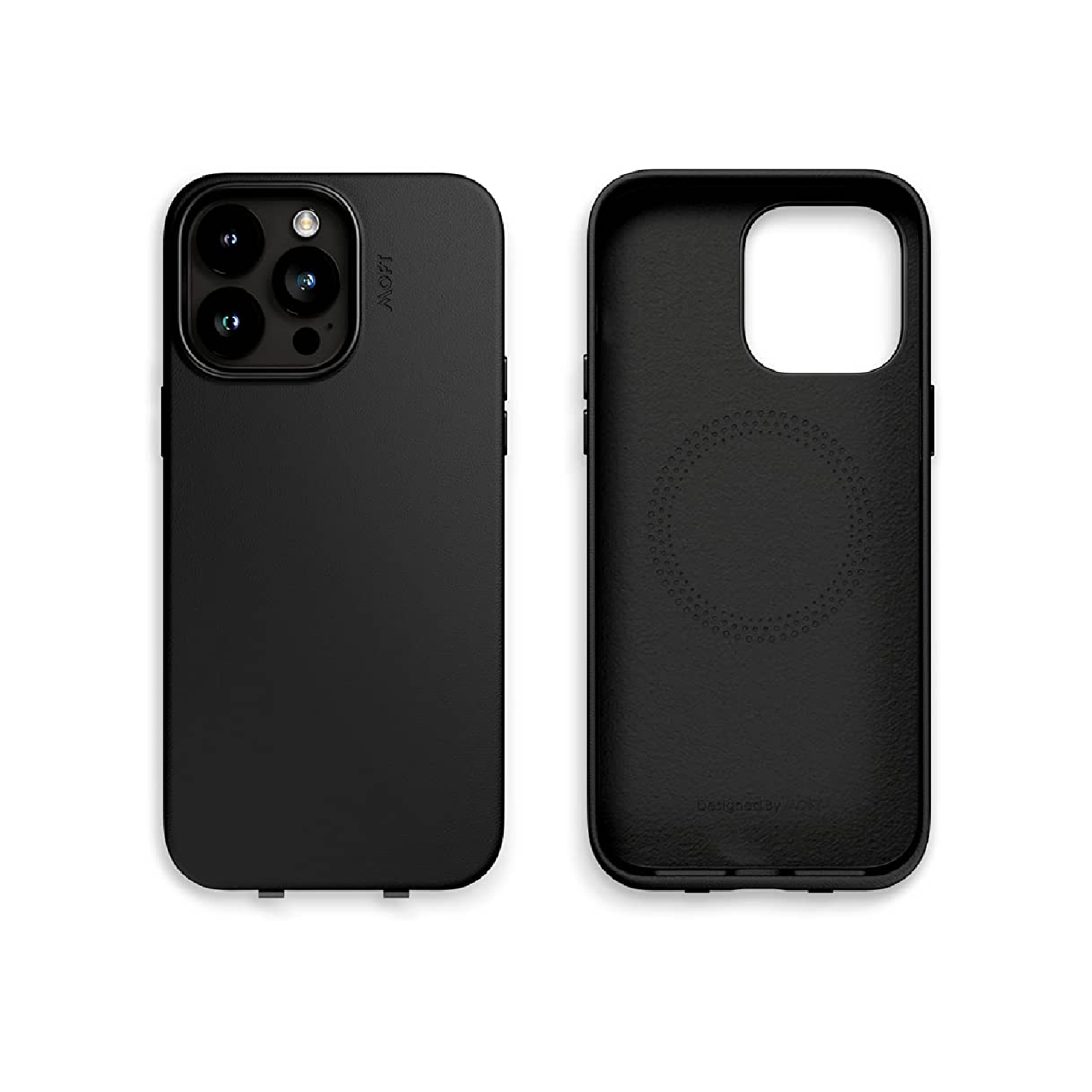 Moft iPhone 14 Pro Max Vegan Leather Snap Phone Case - Black