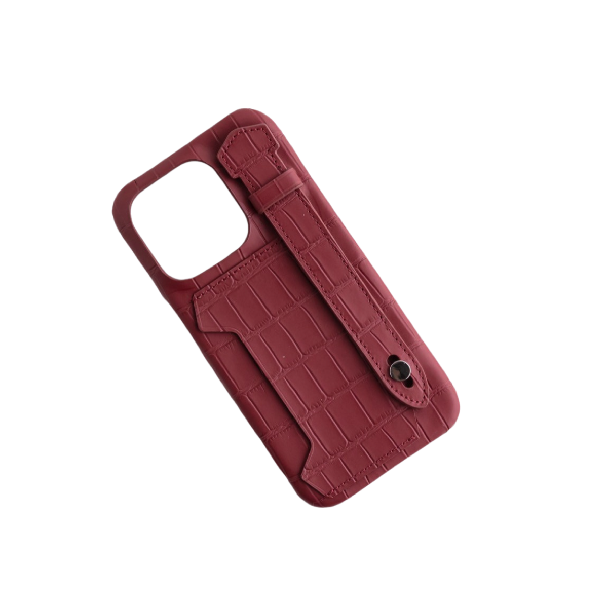 Qatari Cases Crocodile Case For iPhone 15 Pro - Maroon