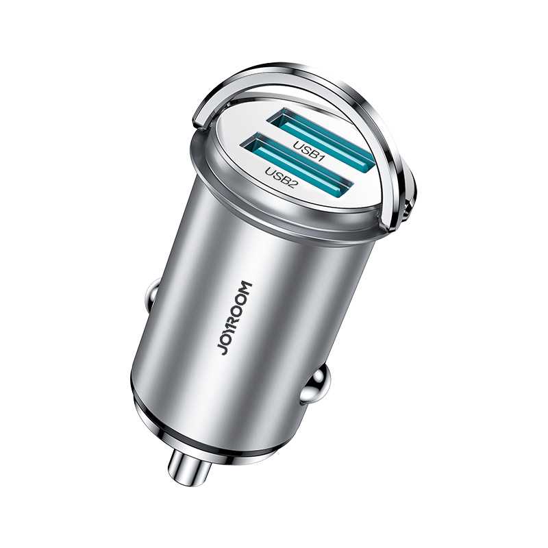 Joyroom 45W Dual USB Mini Fast Car Charger Ã¢â‚¬â€œ Silver