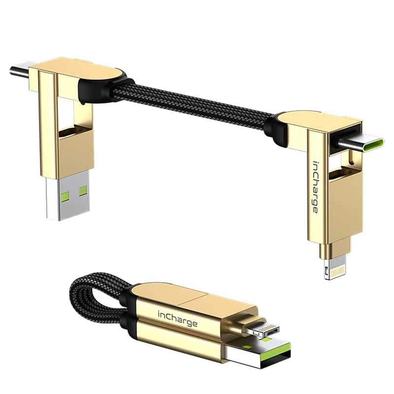 Rolling Square inCharge 6 in 1 New Version Cable Hub 100W - Gold