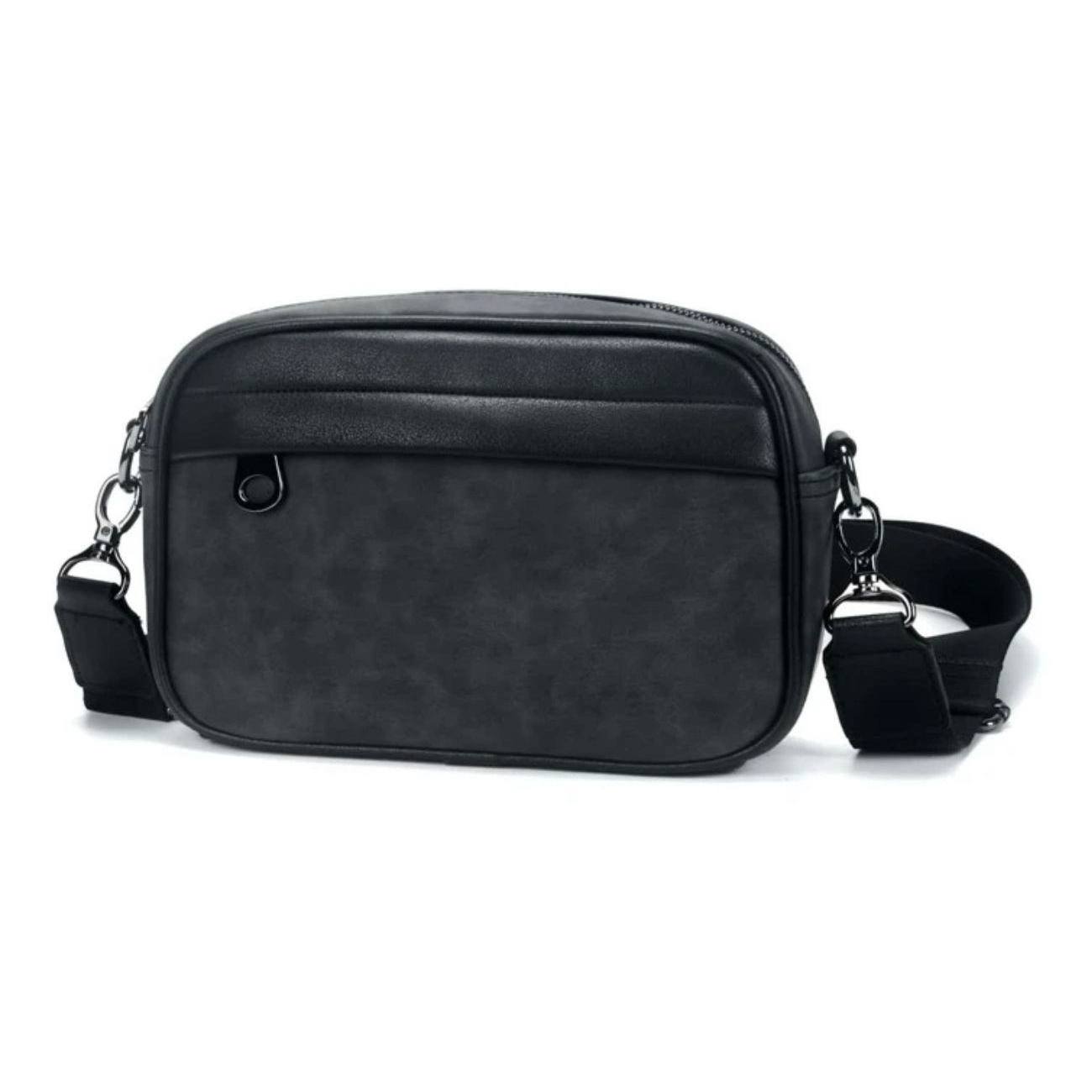 Leather Shoulder Bag - Gray