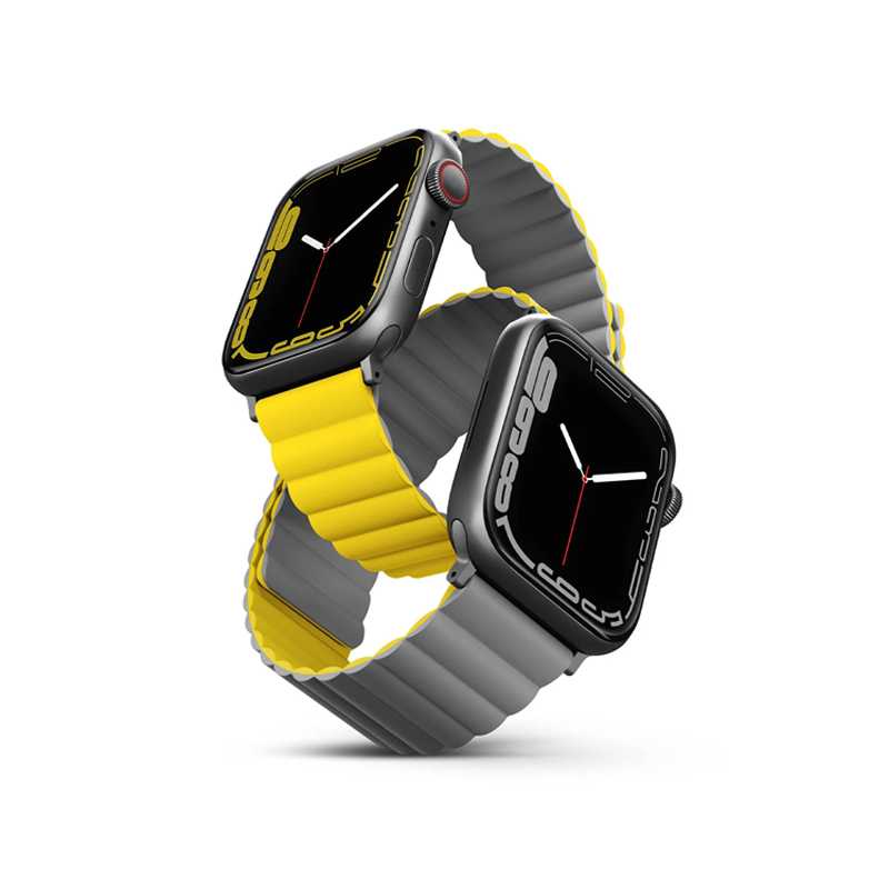 UNIQ Revix Apple Watch Silicon Strap 42mm & 44mm & 45mm - Yellow/Grey