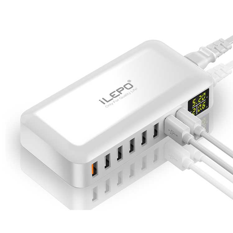 iLepo 60W Multiple Charger Station 8-Port USB