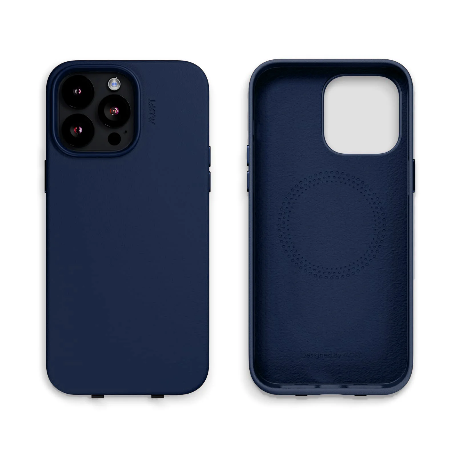 Moft iPhone 14 Pro Vegan Leather Snap Phone Case - Navy Blue