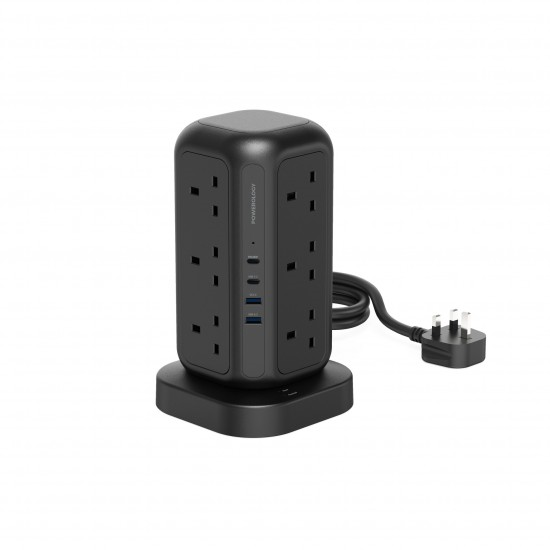 Powerology 17 in 1 Socket Multi-Port Tower Hub