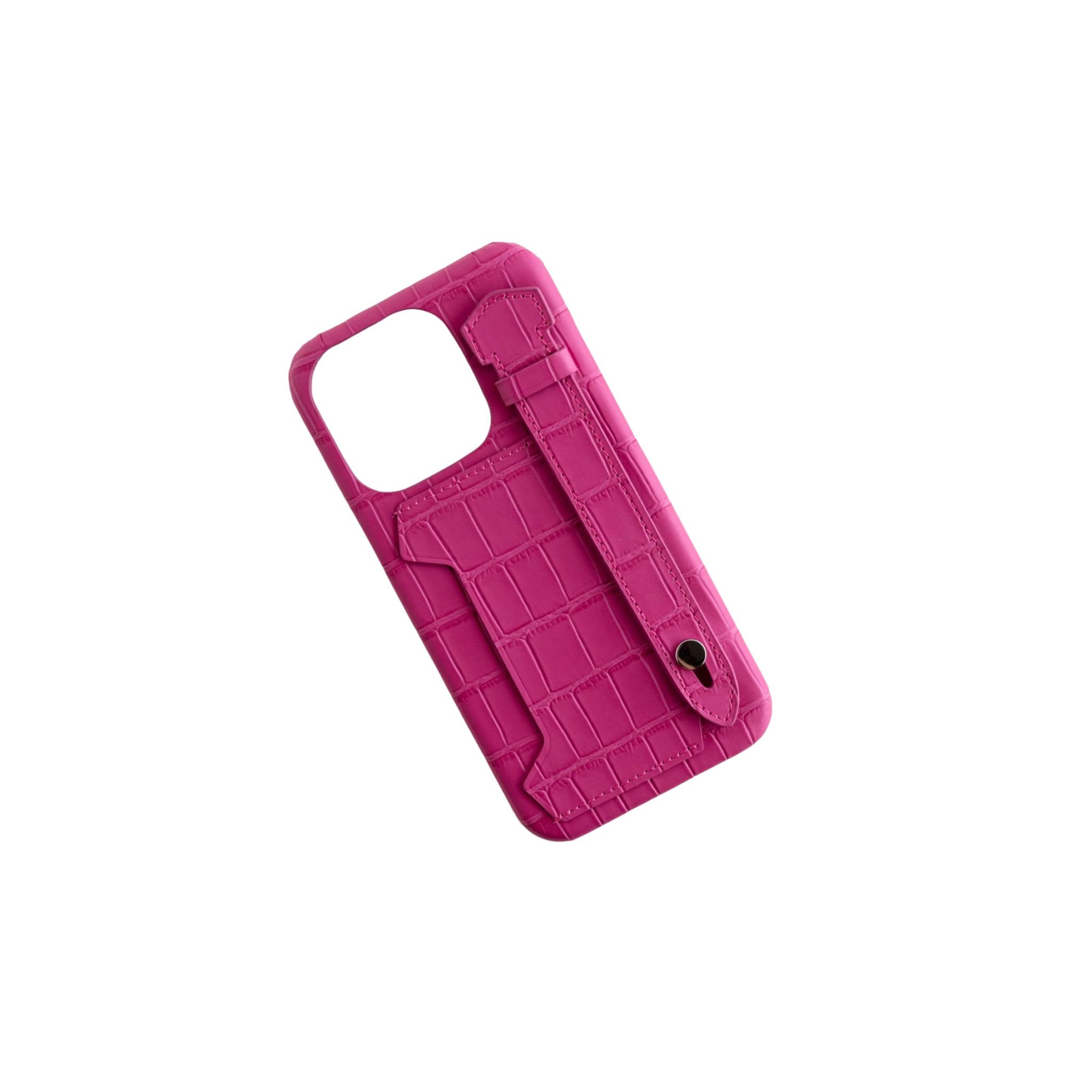 Qatari Cases Crocodile Case For iPhone 13 Pro - Pink