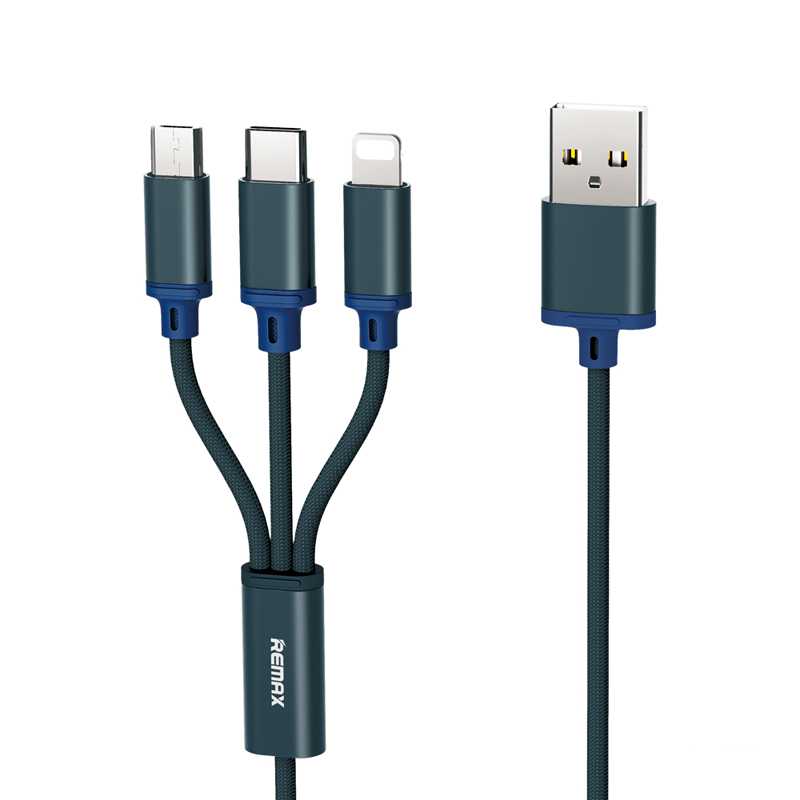 REMAX Gition Series 3 in 1 Charging Cable Ã¢â‚¬â€œ 1.15M - Blue