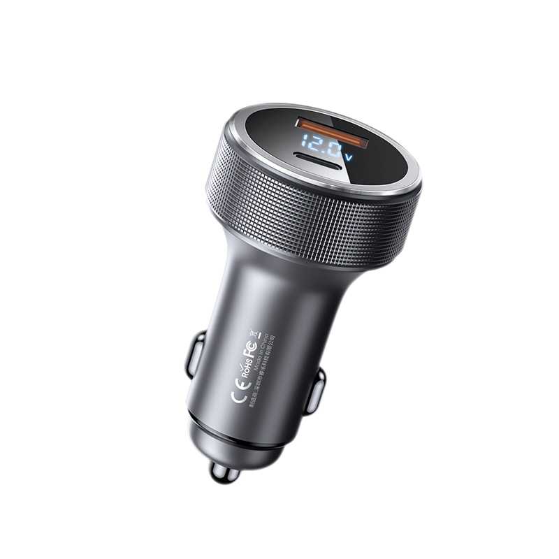 Remax Salo Series 58.5W USB + Type C Fast Car Charger Ã¢â‚¬â€œ Grey