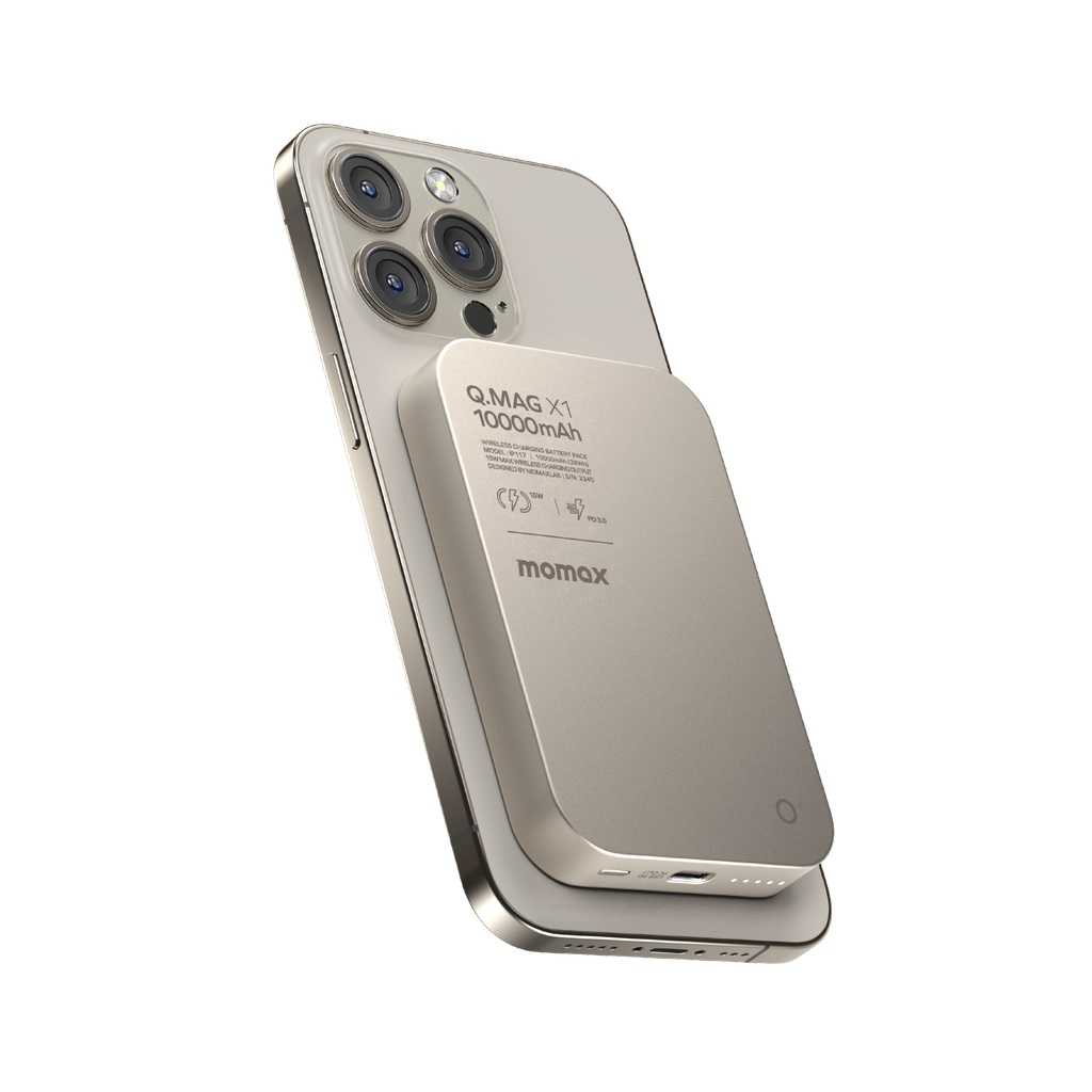 Momax Q.MAG X1 10000mAh 15W MagSafe Wireless Power Bank - Titanium