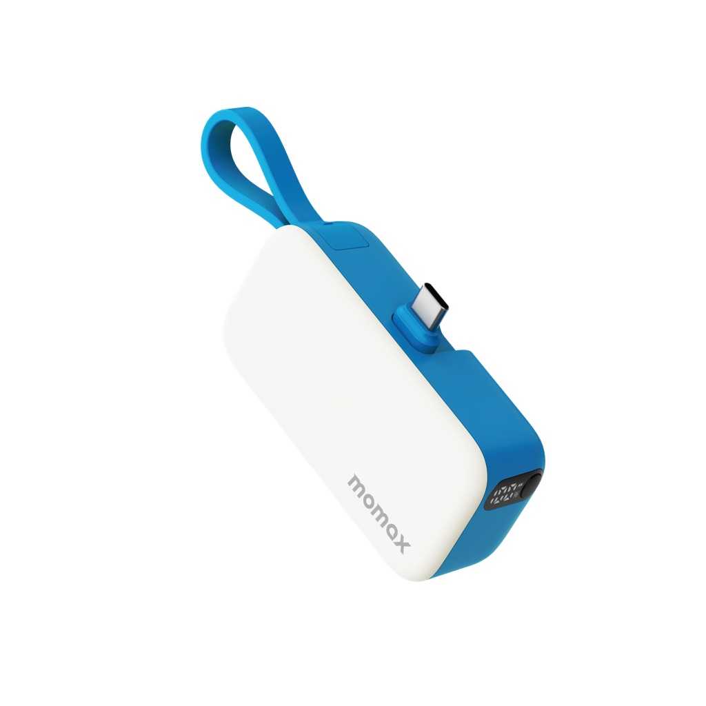 Momax 1-Power Mini 5000mAh 3IN1 Power Bank With Type-C Plug - Blue