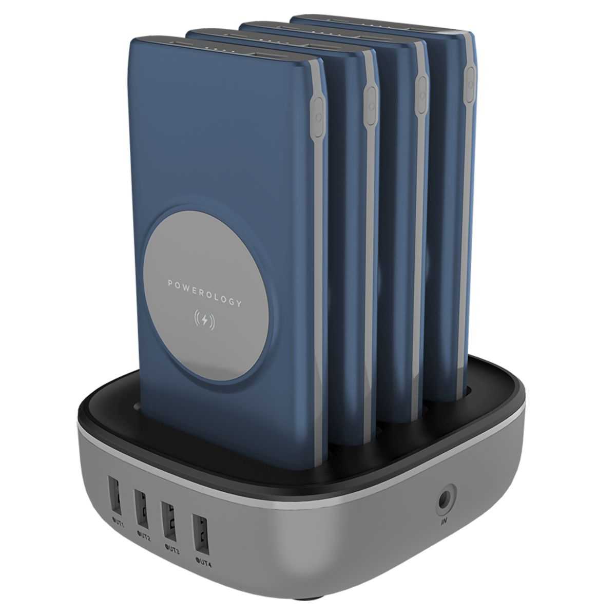 Powerology 10,000mAh 4 in 1 Power Bank Charging Dock - Blue