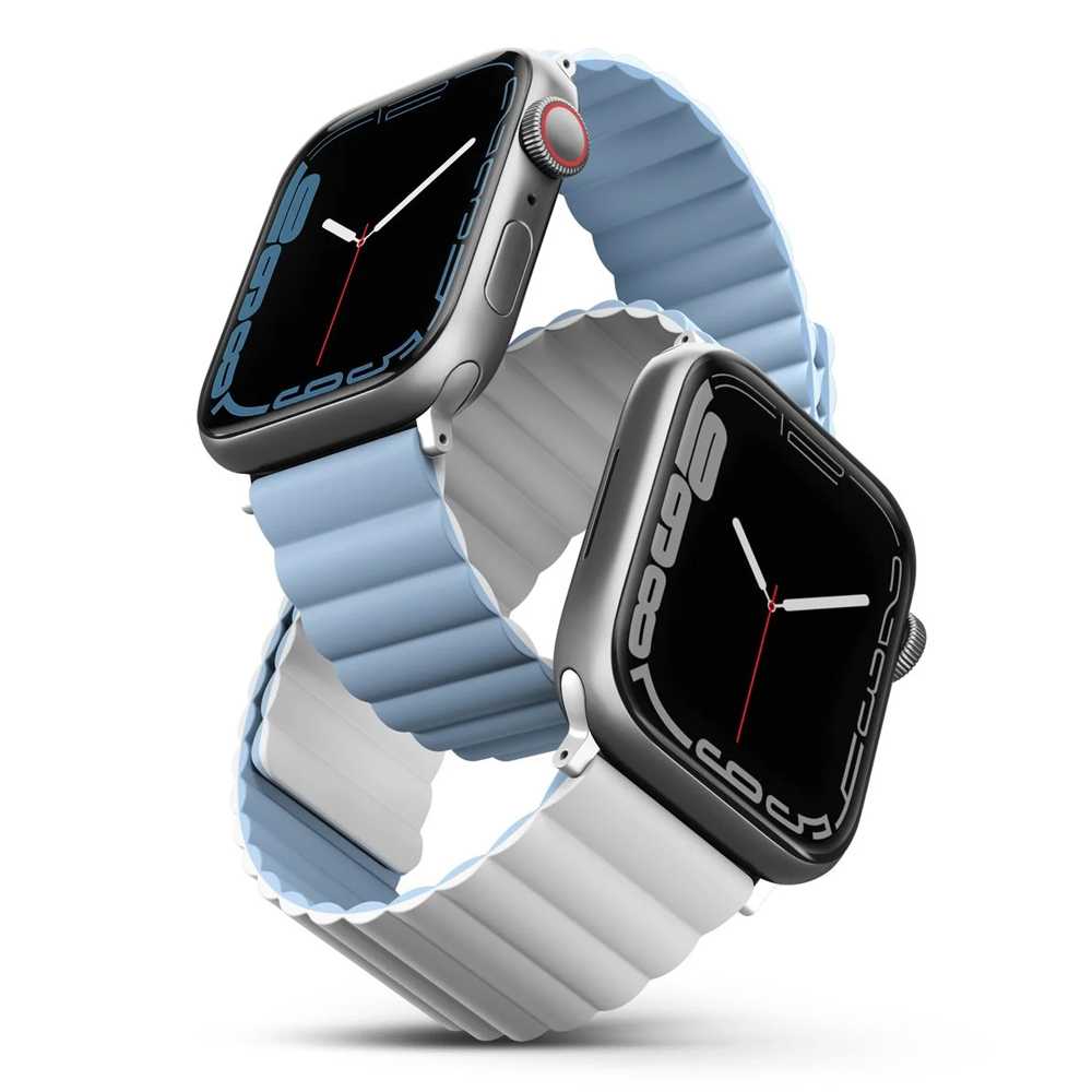 UNIQ Revix Apple Watch Silicon Strap 42mm44mm45mm & 49mm - White/Blue