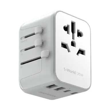 Momax Premium 35W Travel Adaptor - White