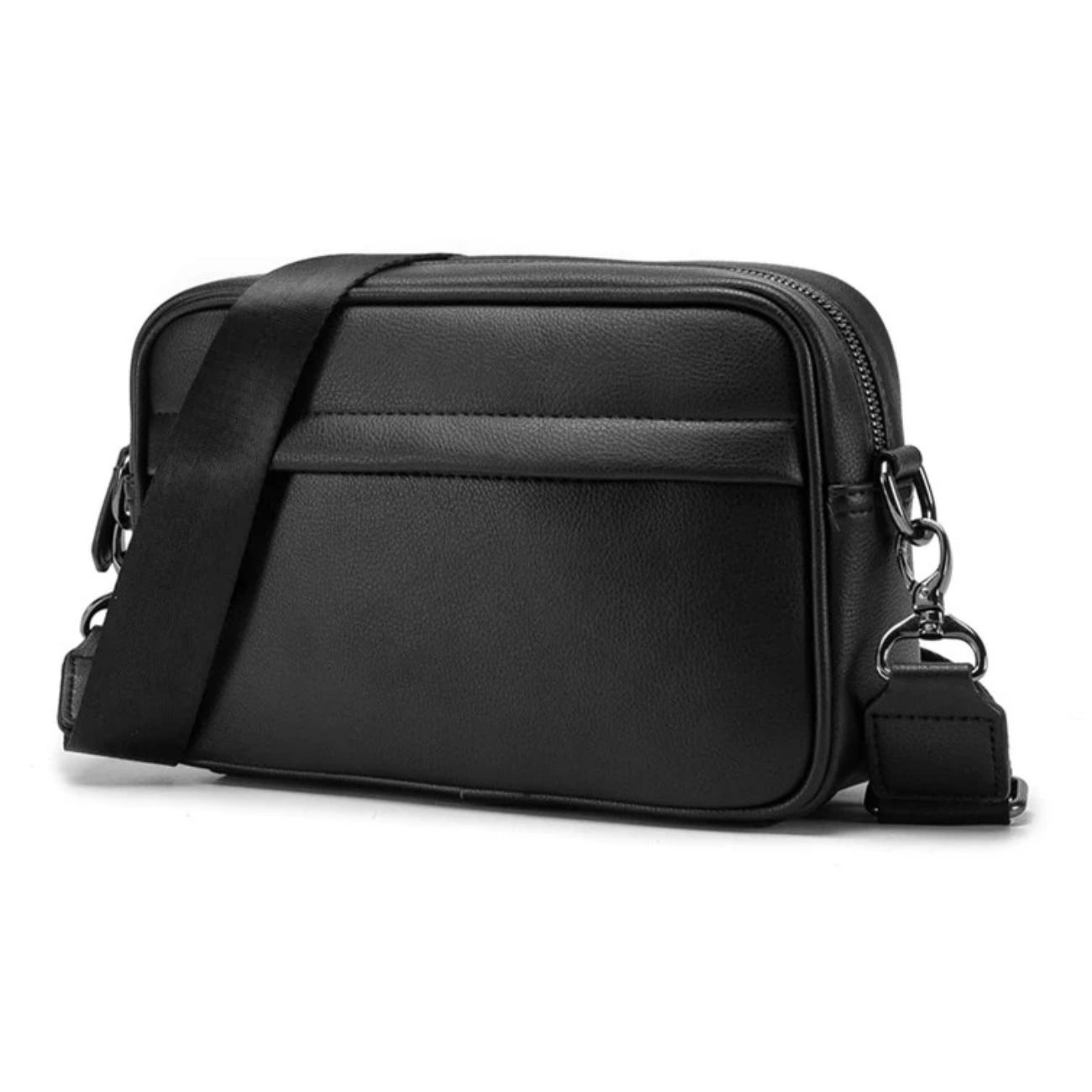 Leather Shoulder Bag - Black