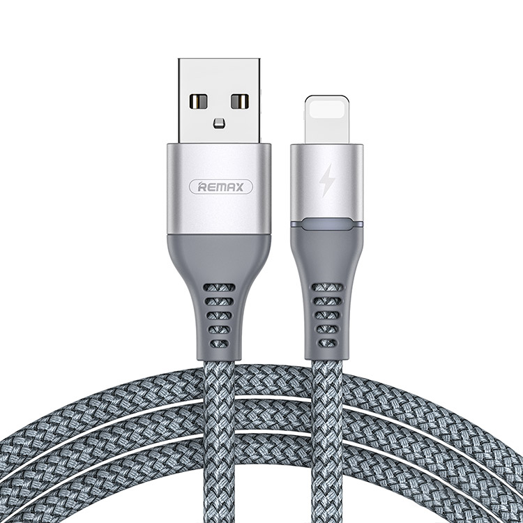 REMAX Colorful Light USB To Lightning Charging Cable Ã¢â‚¬â€œ 1M Ã¢â‚¬â€œ Silver