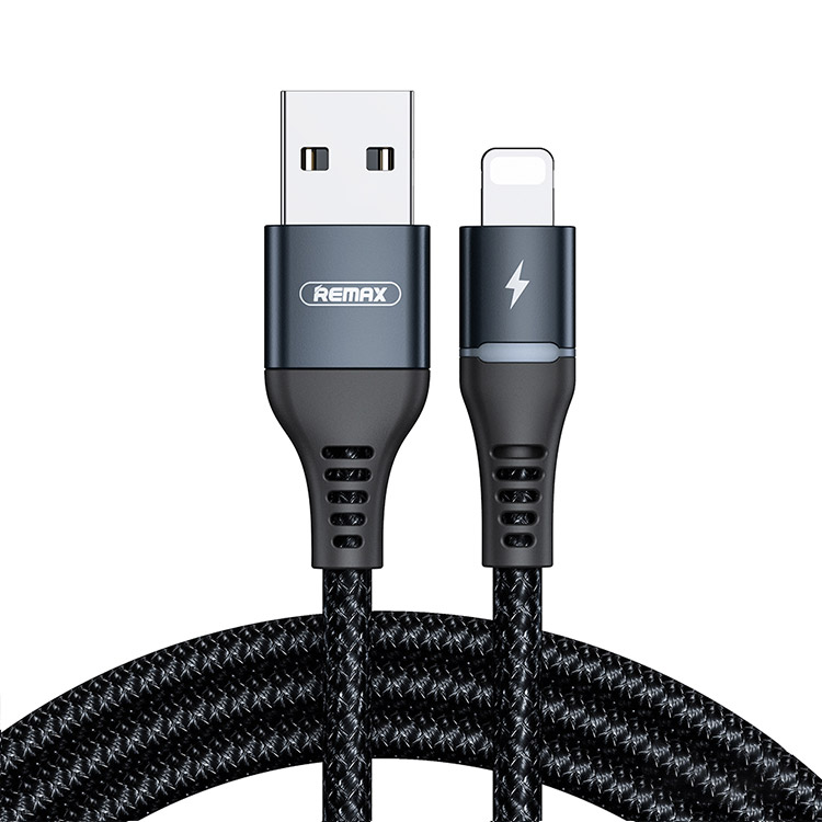 REMAX Colorful Light USB To Lightning Charging Cable Ã¢â‚¬â€œ 1M Ã¢â‚¬â€œ Black