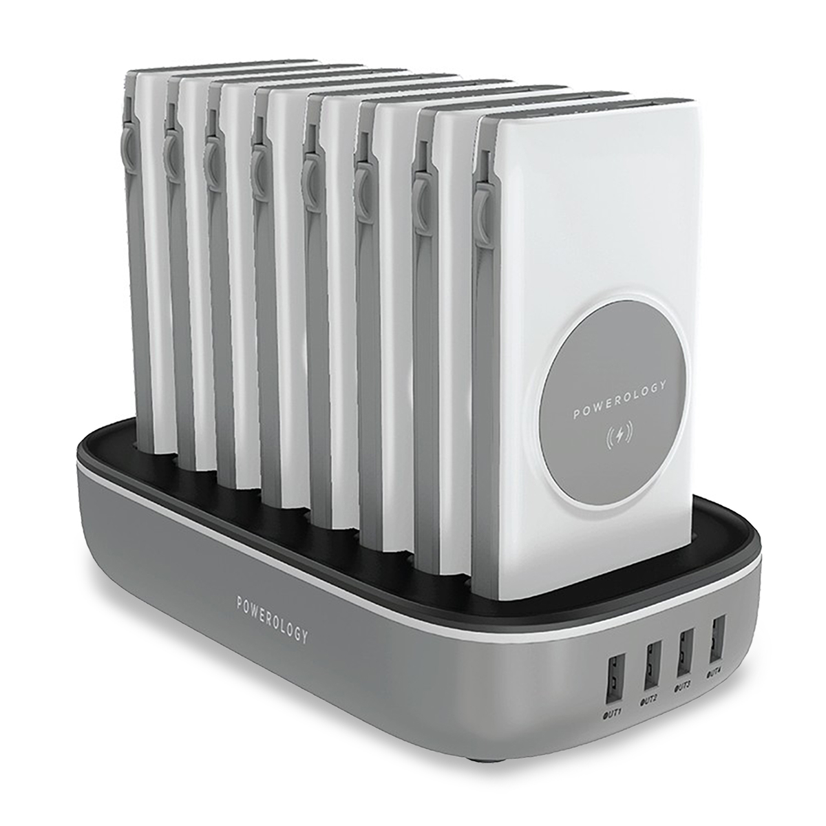 Powerology 10,000mAh 8 in 1 Power Bank Charging Dock - White