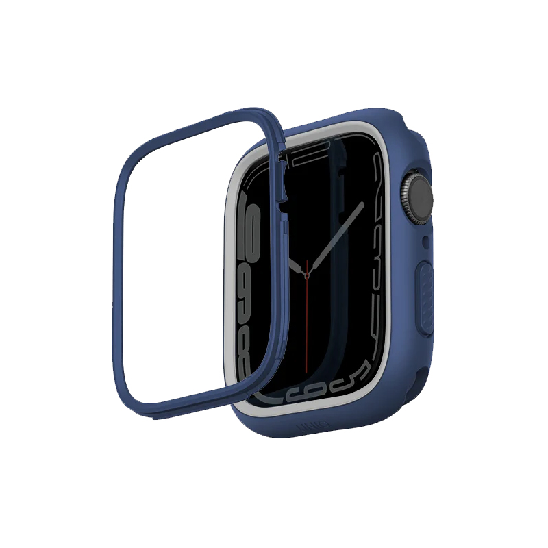 Uniq Moduo Case with Interchangeable PC Bezel for Apple Watch 44/45mm - Blue & White