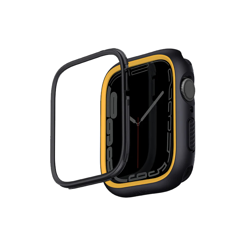 Uniq Moduo Case with Interchangeable PC Bezel for Apple Watch 44/45mm - Black & Yellow