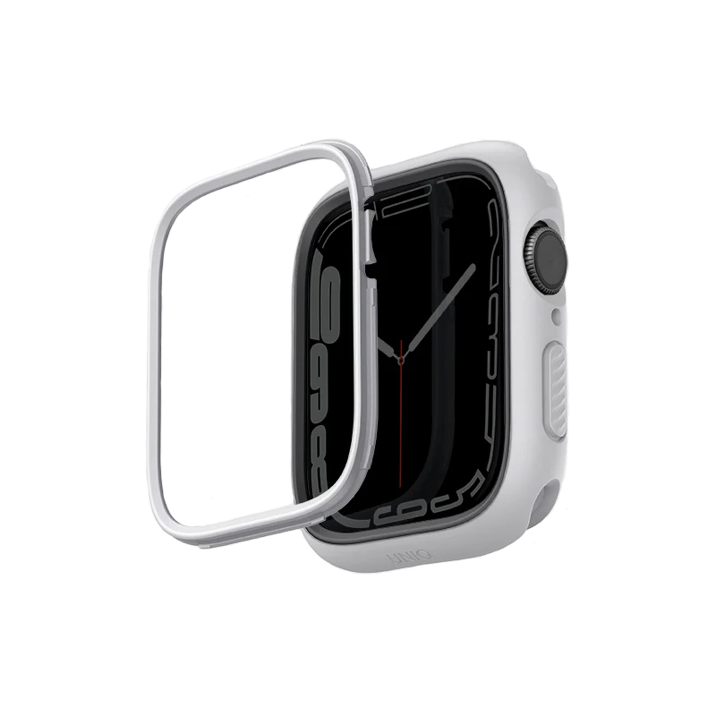 Uniq Moduo Case with Interchangeable PC Bezel for Apple Watch 44/45mm - Chalk Grey & Black