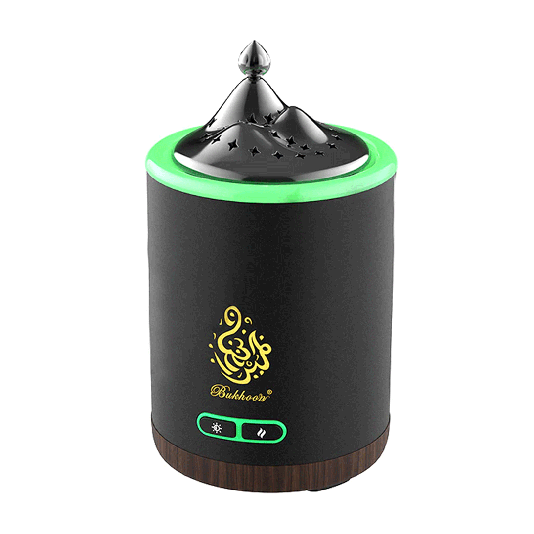 Electric Incense Burner Bukhoor Circular Tower With LED 7color - Black