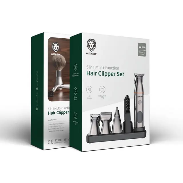 Green 5 In 1 Multi-Function Hair Clipper Set