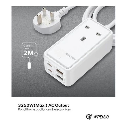 Moxedo Smart-Plug 65W Gan III Tech Extension Cord