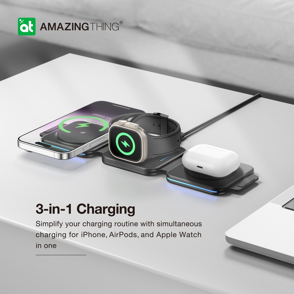 AmazingThing Explorer Pro Mag 3-In-1 PD 15W Charger 