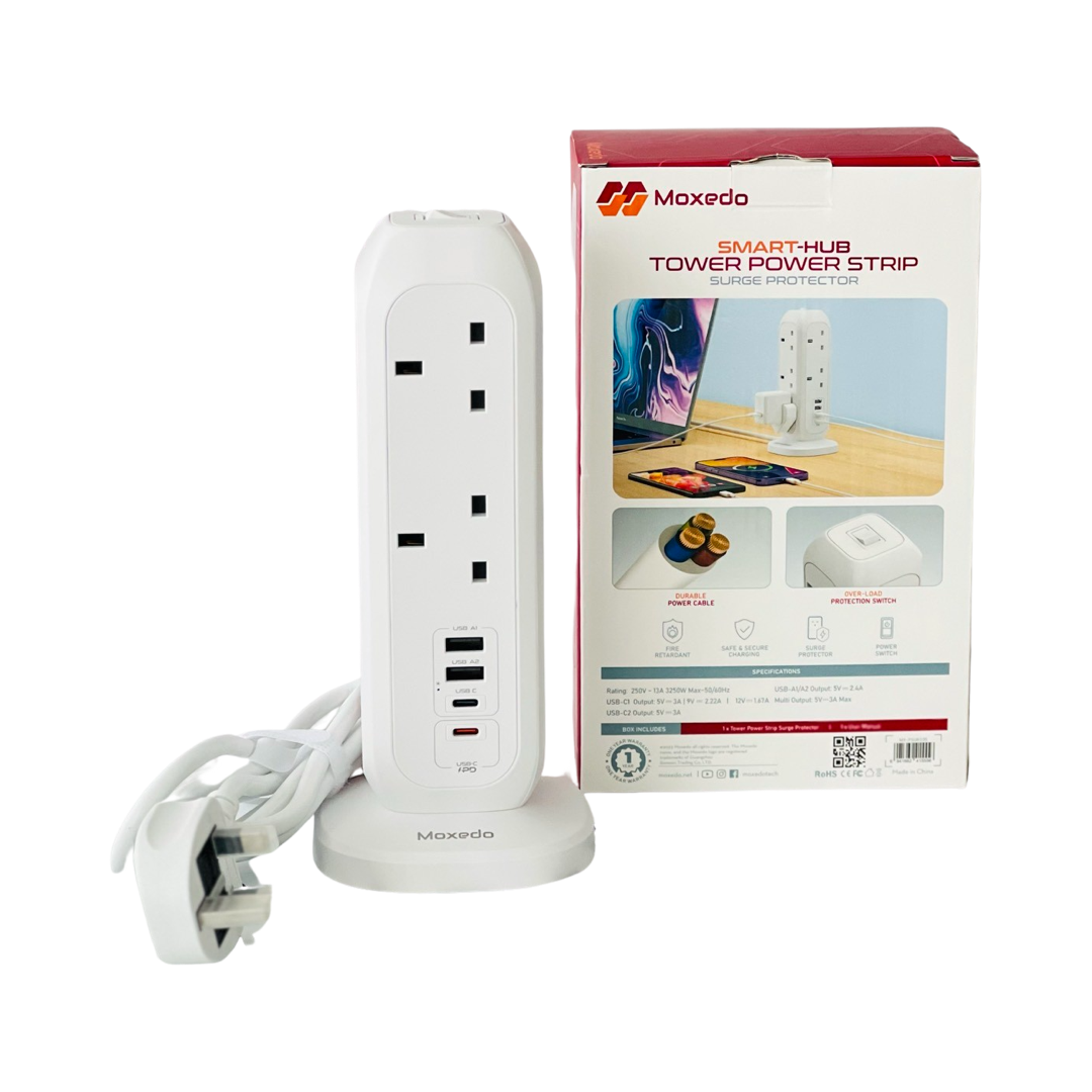 Moxedo 15 In 1 Smart-Hub Tower Power Strip